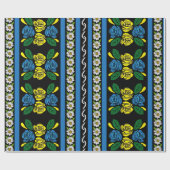 Barge Narrowboat Folk Art Roses Pattern Cadeaupapier (Vlak)