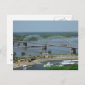 Barge op het briefkaart van de Mississippi (Voorkant / Achterkant)