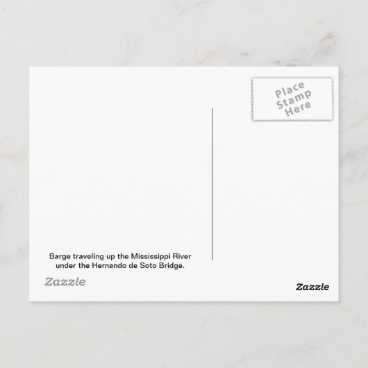 Barge op het briefkaart van de Mississippi (Achterkant)