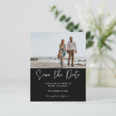 Bargin foto & Typografie Save the Date Black H (Staand voorkant)