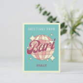Bari Italië disco Retro Briefkaart (Staand voorkant)