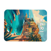 Bari Italië Reizen Kunst Vintage Magneet (Horizontaal)