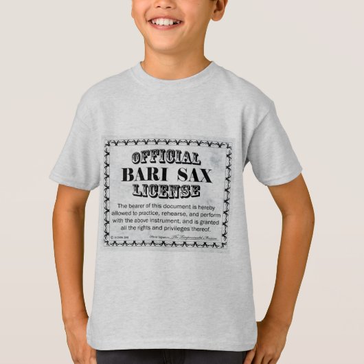 Bari Sax-licentie T-shirt (Voorkant)