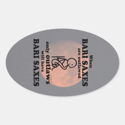 Bari Saxe Un Sticker Ovale Interdit (Devant)