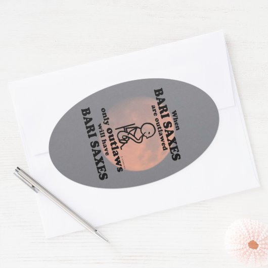 Bari Saxe Un Sticker Ovale Interdit (Enveloppe)