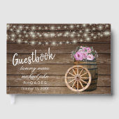 Baril de bois rustique avec fleurs roses livre d'o (Recto)