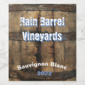 Baril de pluie, Ensemble de 6 Étiquettes de vin (Étiquettes simples)