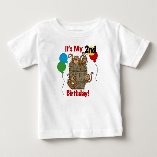 Baril de singes 2e Anniversaire Tshirts et cadeaux (Devant)