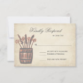 Baril de whisky de blé Cartes RSVP de mariage rust (Devant)
