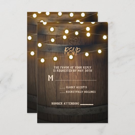 Baril en bois Feux de coeur sculpté RSVP rustique (Devant / Derrière)