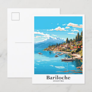 Bariloche Argentinië Vintage Travel Illustratie Briefkaart