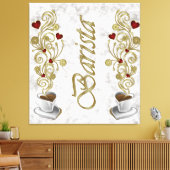 Barista 3-panel canvas afdruk (Insitu (Woonkamer))