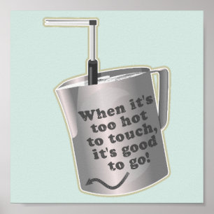 Barista cafe melk verwarmende kruik poster