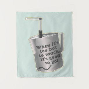 Barista cafe melk verwarmende kruik wandkleed