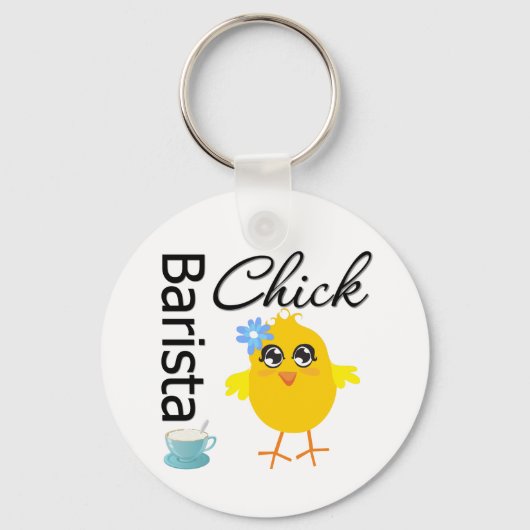 Barista Chick Sleutelhanger (Voorkant)