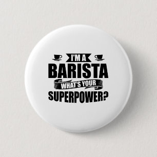 Barista Coffee Baristas Cafe Cappuccino Gift Ronde Button 5,7 Cm