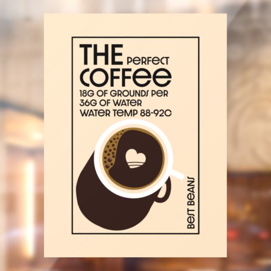 Barista Coffeeshop Raamsticker (Vel 2)