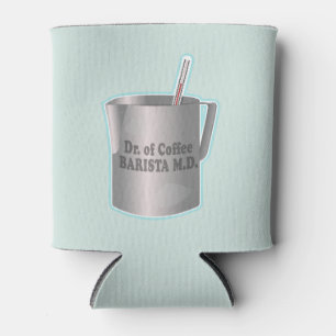 Barista koffie maken grappige dokter blikjeskoeler