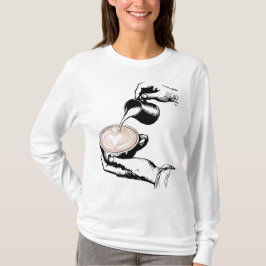 Barista maakt latte t-shirt