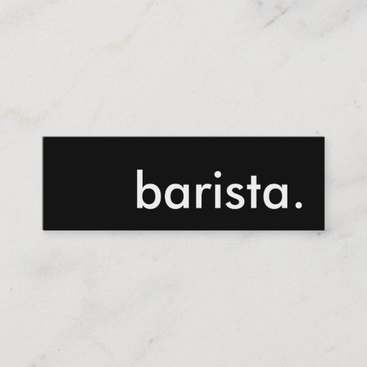 barista. mini visitekaartje (Voorkant)