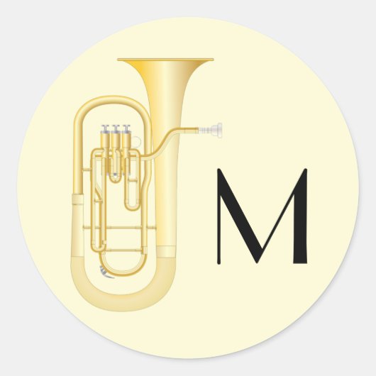 bariton-muziekpedagoog ronde sticker (Voorkant)