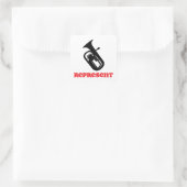 bariton vertegenwoordigen vierkante sticker (Tas)