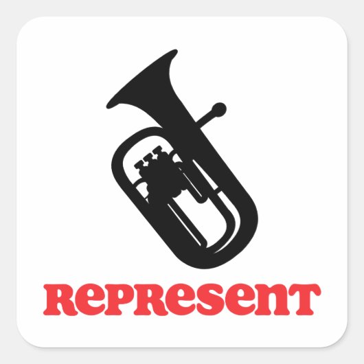 bariton vertegenwoordigen vierkante sticker (Voorkant)
