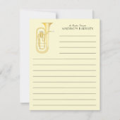 Baritone Musician Band Teacher Hartelijk dank Bedankkaart (Voorkant)