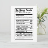 Baritone "Nutritional Information Label" Kaart (Staand voorkant)