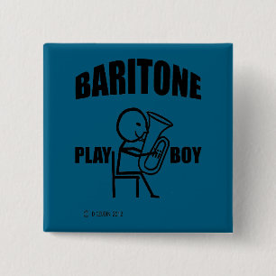 Baritone Play Boy Vierkante Button 5,1 Cm
