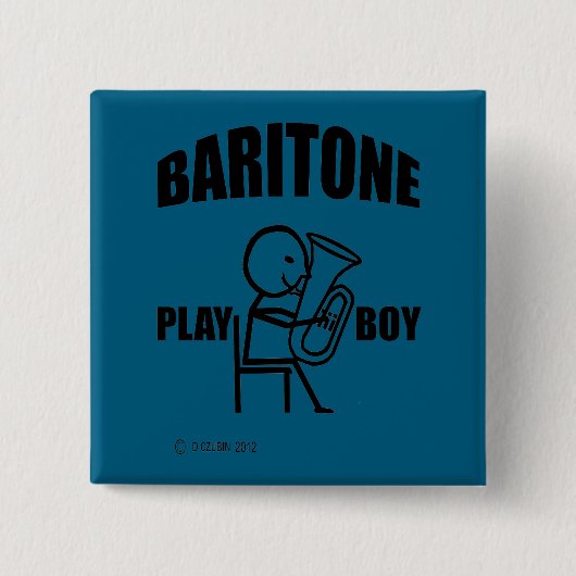 Baritone Play Boy Vierkante Button 5,1 Cm (Voorkant)