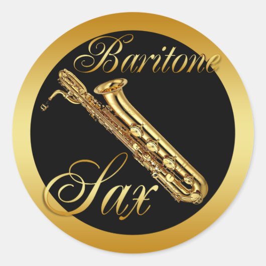 BARITONE SAXOPHONE RONDE STICKER (Voorkant)