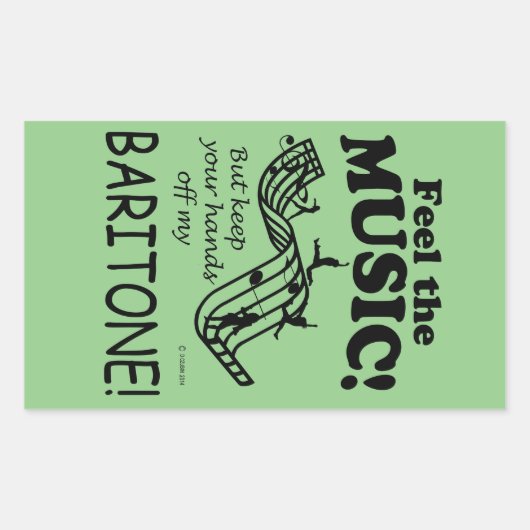 Baritone Sent La Musique Sticker Rectangulaire (Devant)