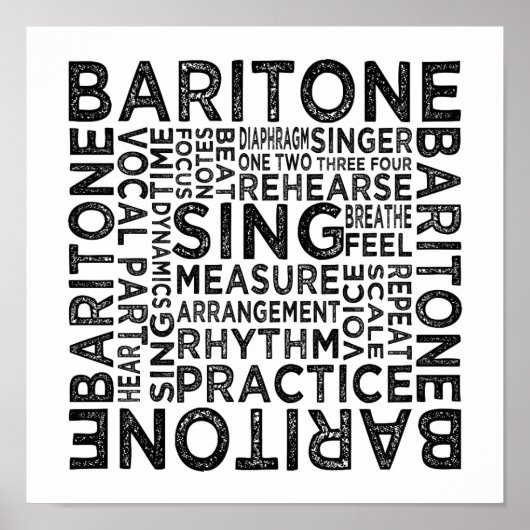Baritone Typografie Poster (Voorkant)