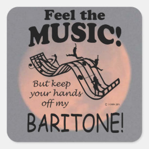 Baritone voelt de Sticker op het muziekplein