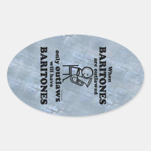 Baritonen Verboden ovaal Sticker