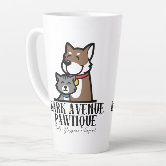 BARK AVENUE PAWTIQUE - LOGO 3 LATTE MOK (Linkerhoek)