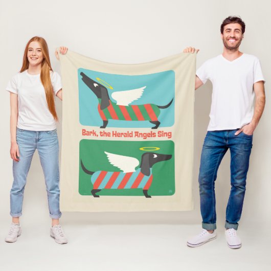 Bark, de Herald Angels zingen Fleece Deken (In situ)