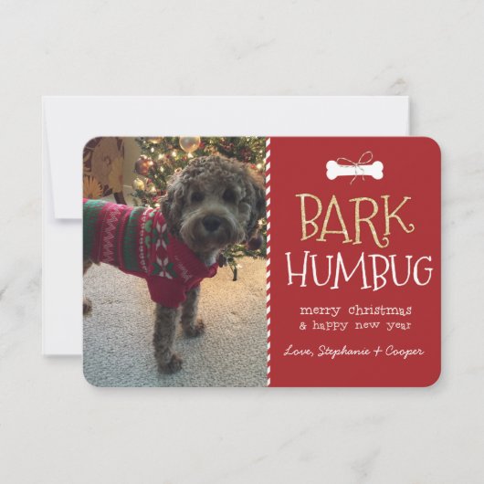 Bark Humbug Dog Christmas Kaart (Voorkant)