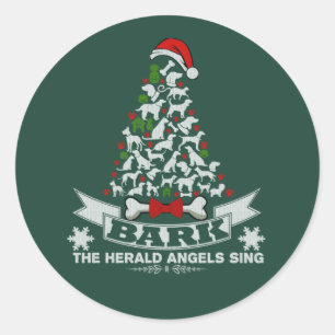 Bark Kersthond Novelty Ronde Sticker