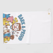 Bark & Proud Dog Dad Vaderdag Golfhanddoek (Horizontaal)