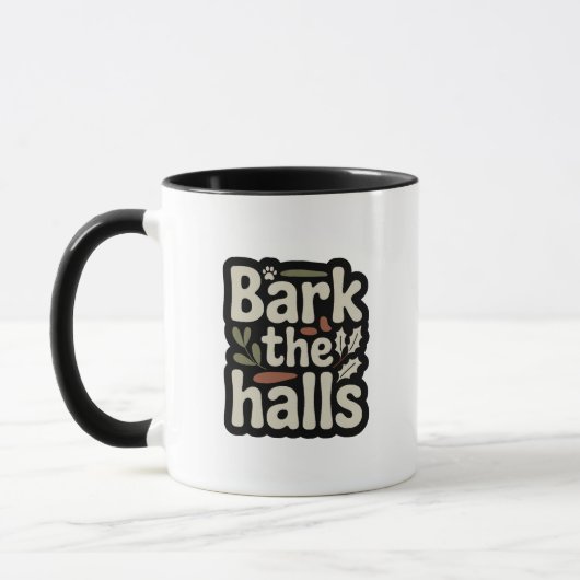 Bark the Halls Dog Holiday Mok (Links)