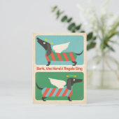 Bark the Herald Angels Feestdagenkaart (Staand voorkant)