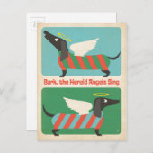 Bark the Herald Angels Feestdagenkaart (Voorkant / Achterkant)