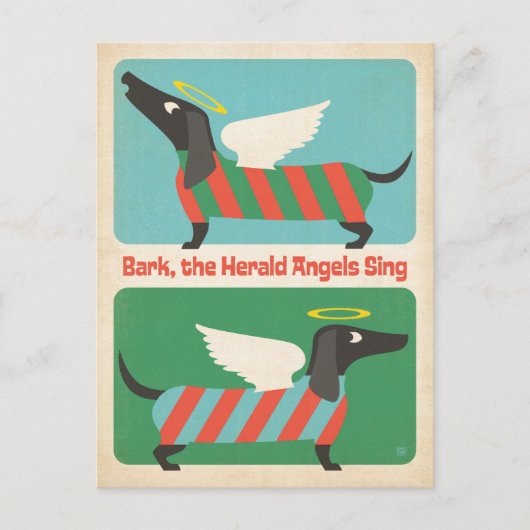 Bark the Herald Angels Feestdagenkaart (Voorkant)