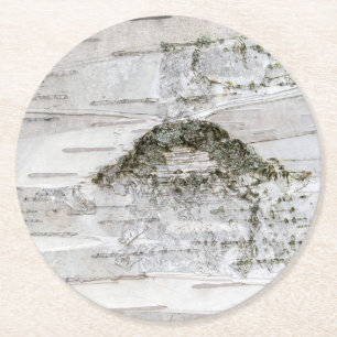 Bark van de vogelboom ronde kartonnen onderzetter