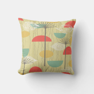 Barkcloth Abstracte Flowers Kussen