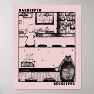 Barkeeper en imker poster