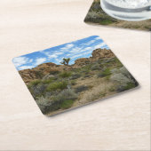 Barker Dam Loop Trail bij Joshua Tree National Par Vierkante Kartonnen Onderzetter (Schuin)