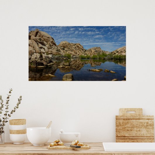 Barker Dam reflectie bij Joshua Tree I Poster (Keuken)